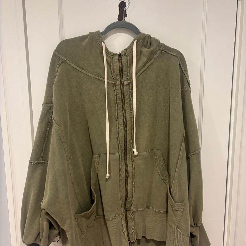 We The Free Sage Green Zip Up Hoodie